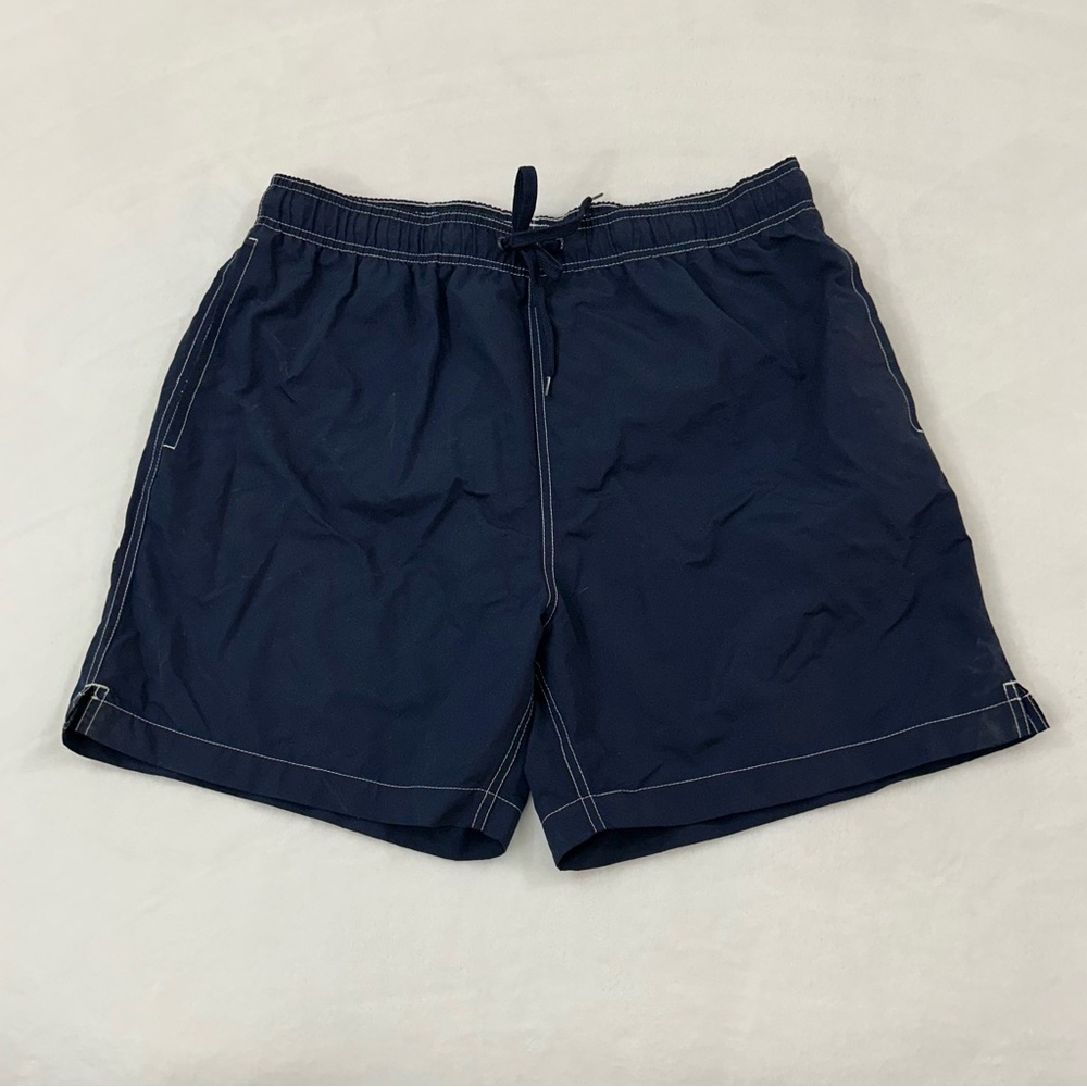 Laguna Originals Dark Navy Blue Mesh Lined Pockets Swim Trunks Shorts Men’s L